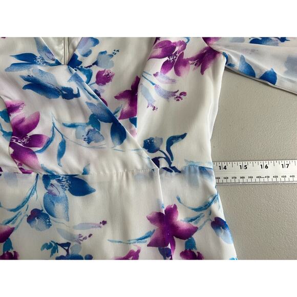 Lulus Sweet Sunday Tiered Midi Dress Womens Size Small Floral Chiffon Cream - Picture 5 of 9